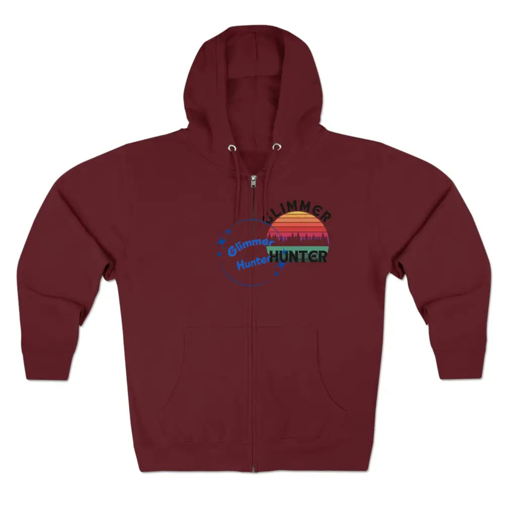 Glimmer Hunter-Full Zip Hoodie Burgundy / S