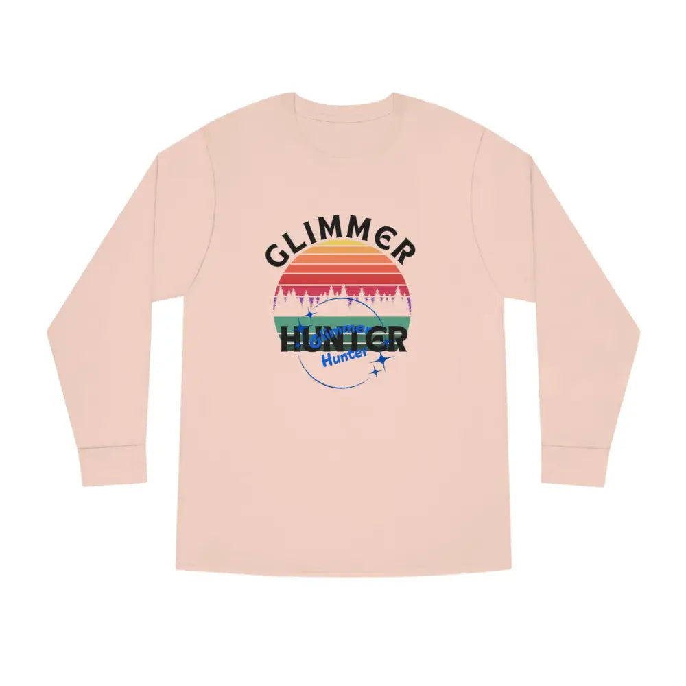 Glimmer Hunter - Long Sleeve Crewneck Tee Pale Pink / Xs Long - Sleeve