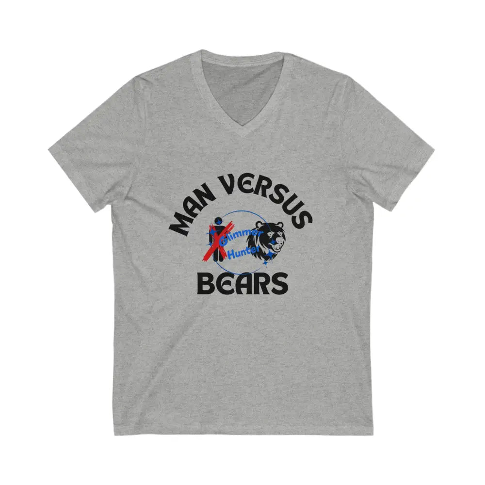 Man V Bear Shirt Xs / Athletic Heather V - Neck