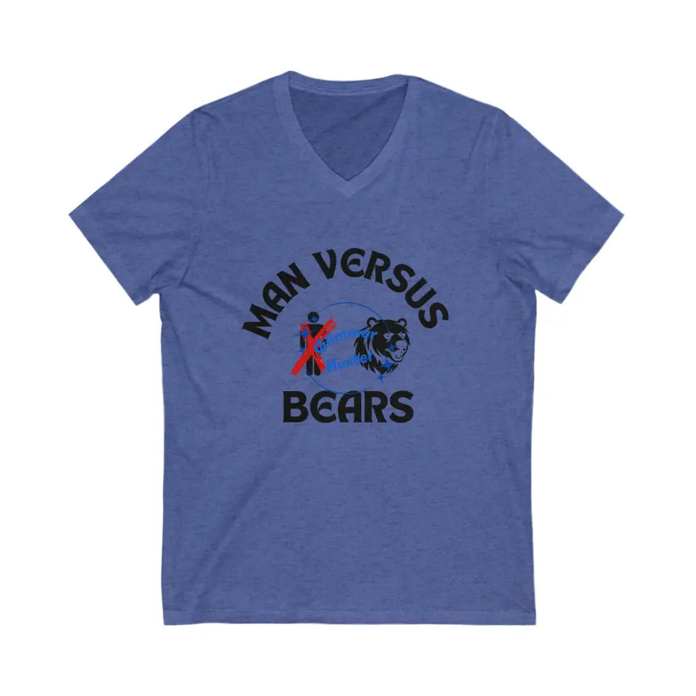 Man V Bear Shirt Xs / Heather True Royal V - Neck