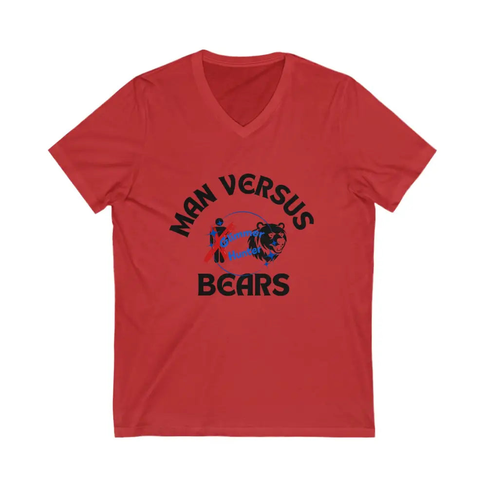 Man V Bear Shirt Xs / Red V - Neck